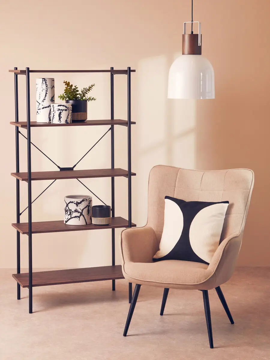 Massa Smooth Black & Gold Ceramic Planter | Large