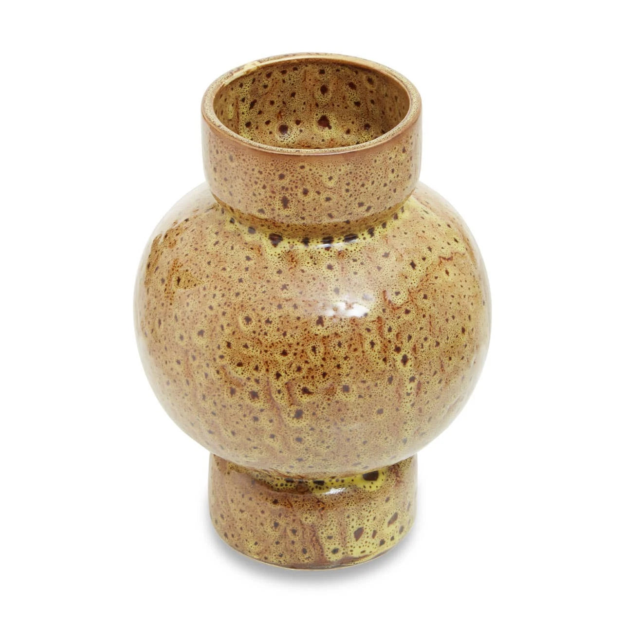 Contour Small Brown Stoneware Vase