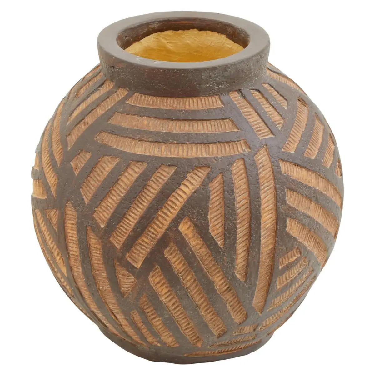 Monti Hand Painted Earthy Brown Round Planter