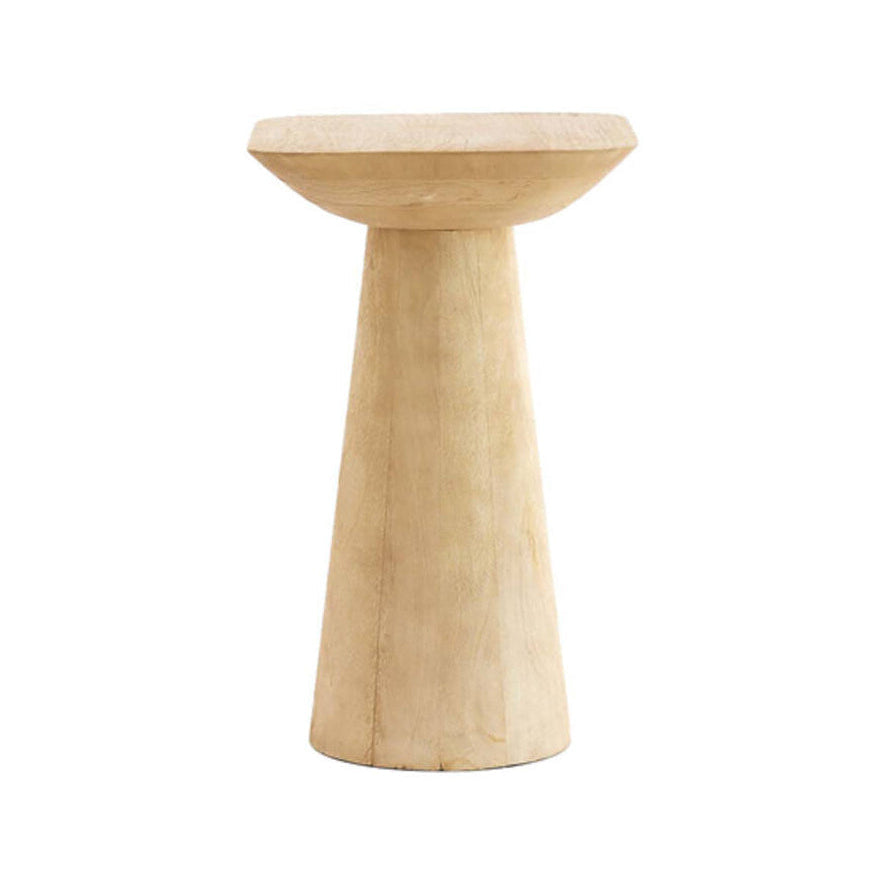 Dego Matt Natural Wood Round Side Table 53cm