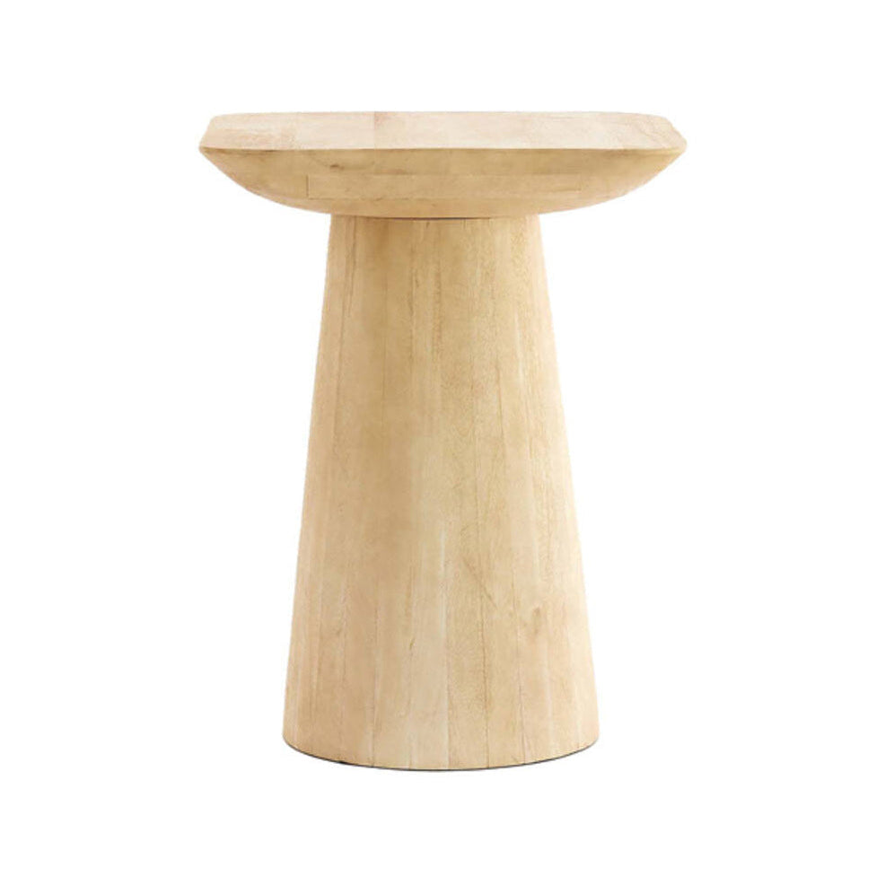 Dego Matt Natural Wood Round Side Table 59cm
