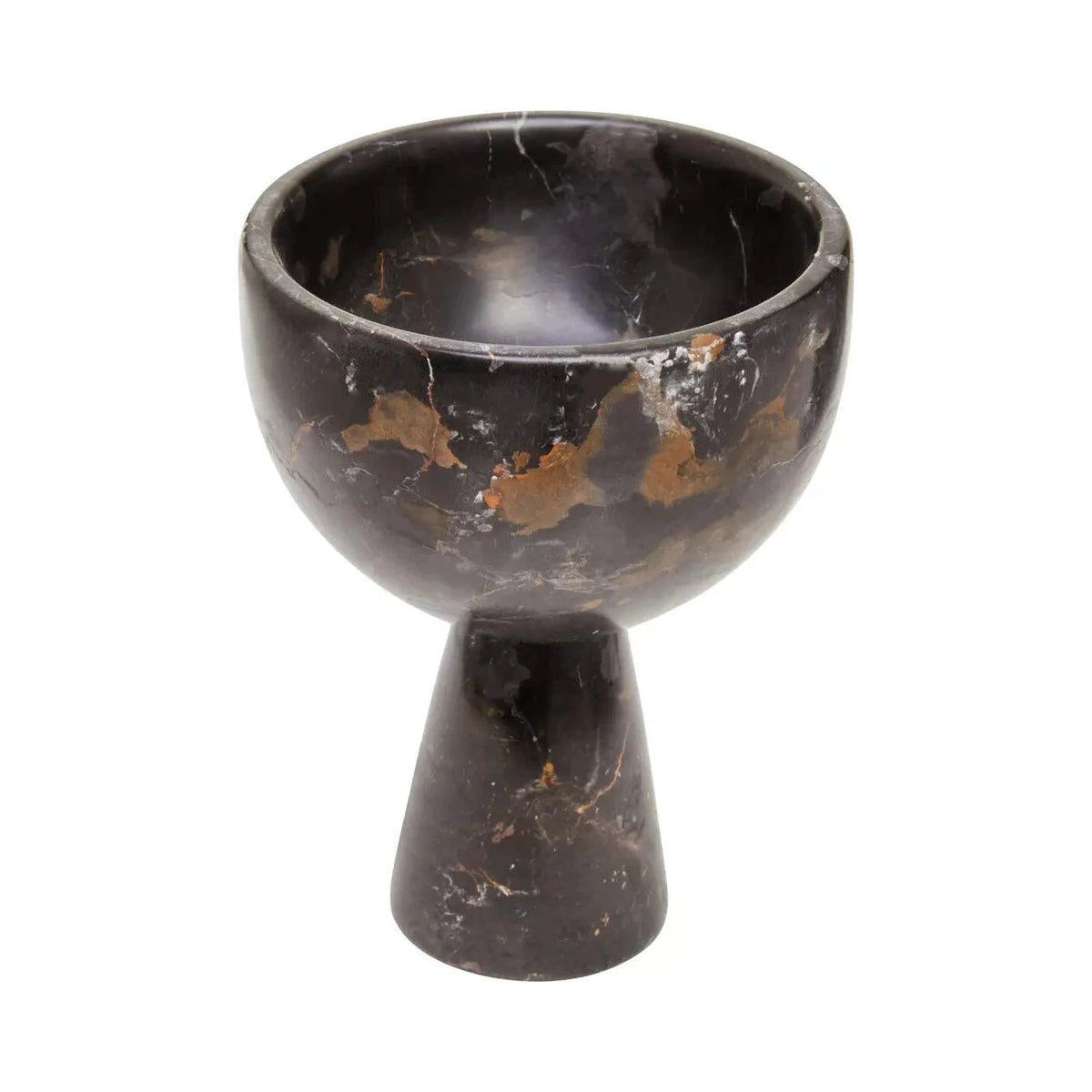 Toluca Black Marble Pedestal Bowl | Small