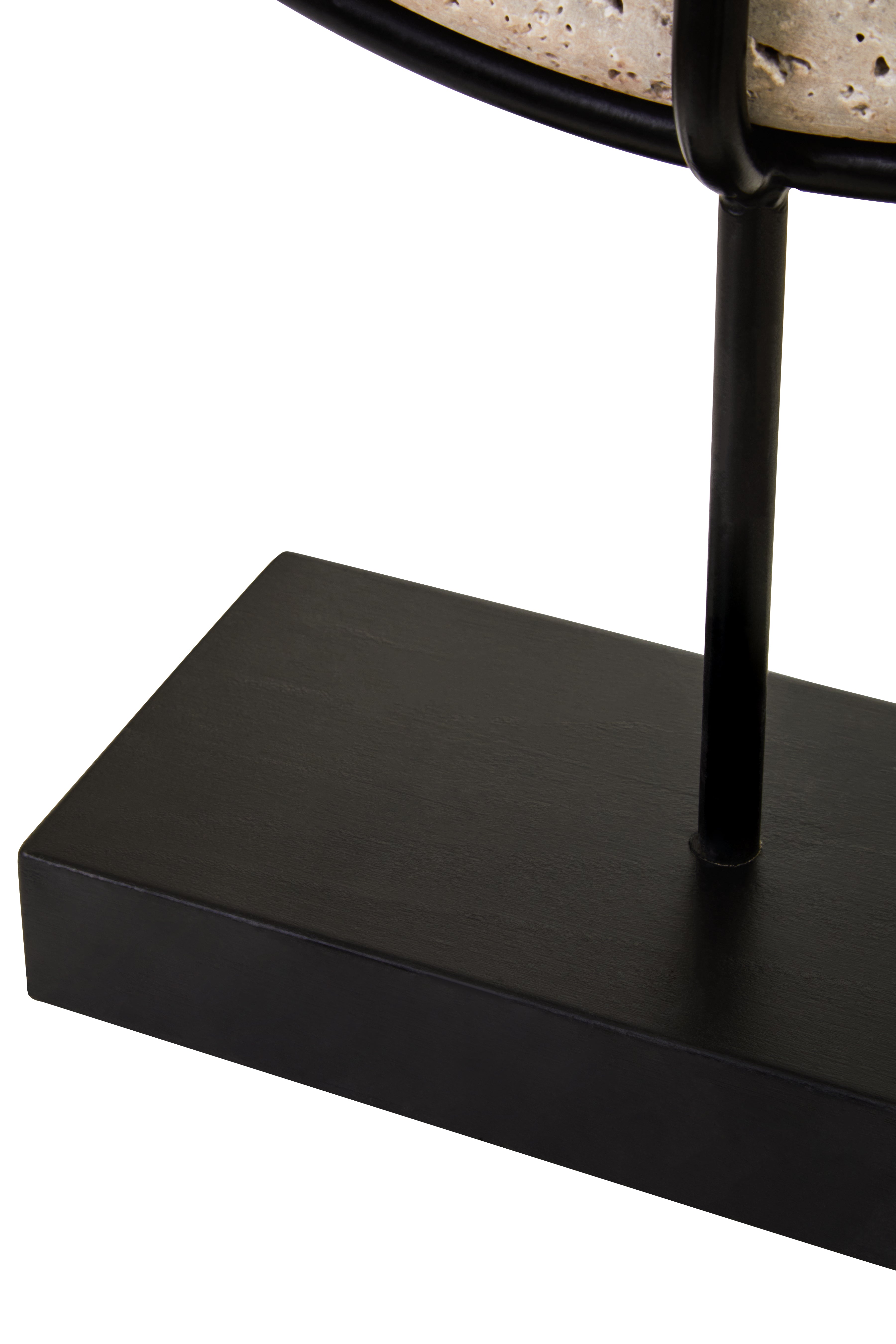 Amo Natural Travertine Stone Semi Circle Sculpture | Small