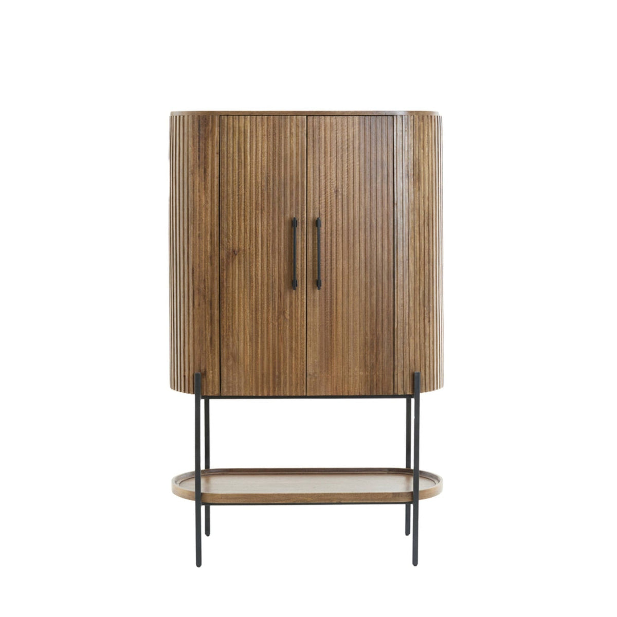 Dumosi Dark Brown Wood Storage Cabinet 165cm