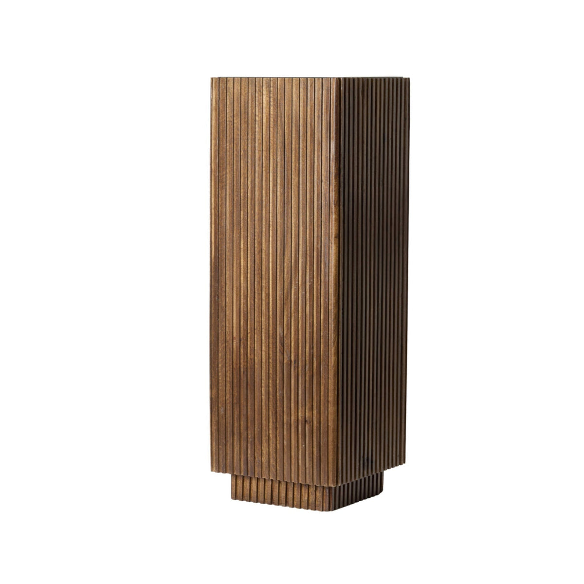 Gatura Dark Brown Wood & Glass Plinth 100cm