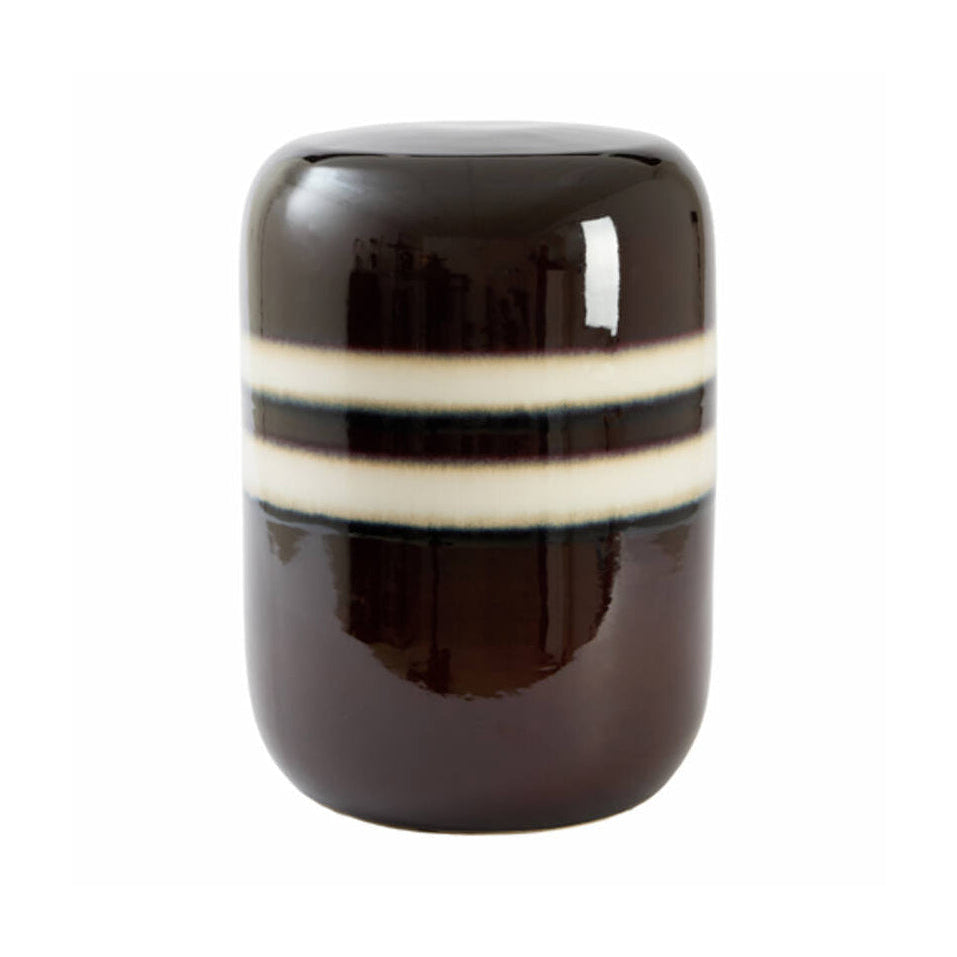 Franca Dark Brown & White Ceramic Round Side Table