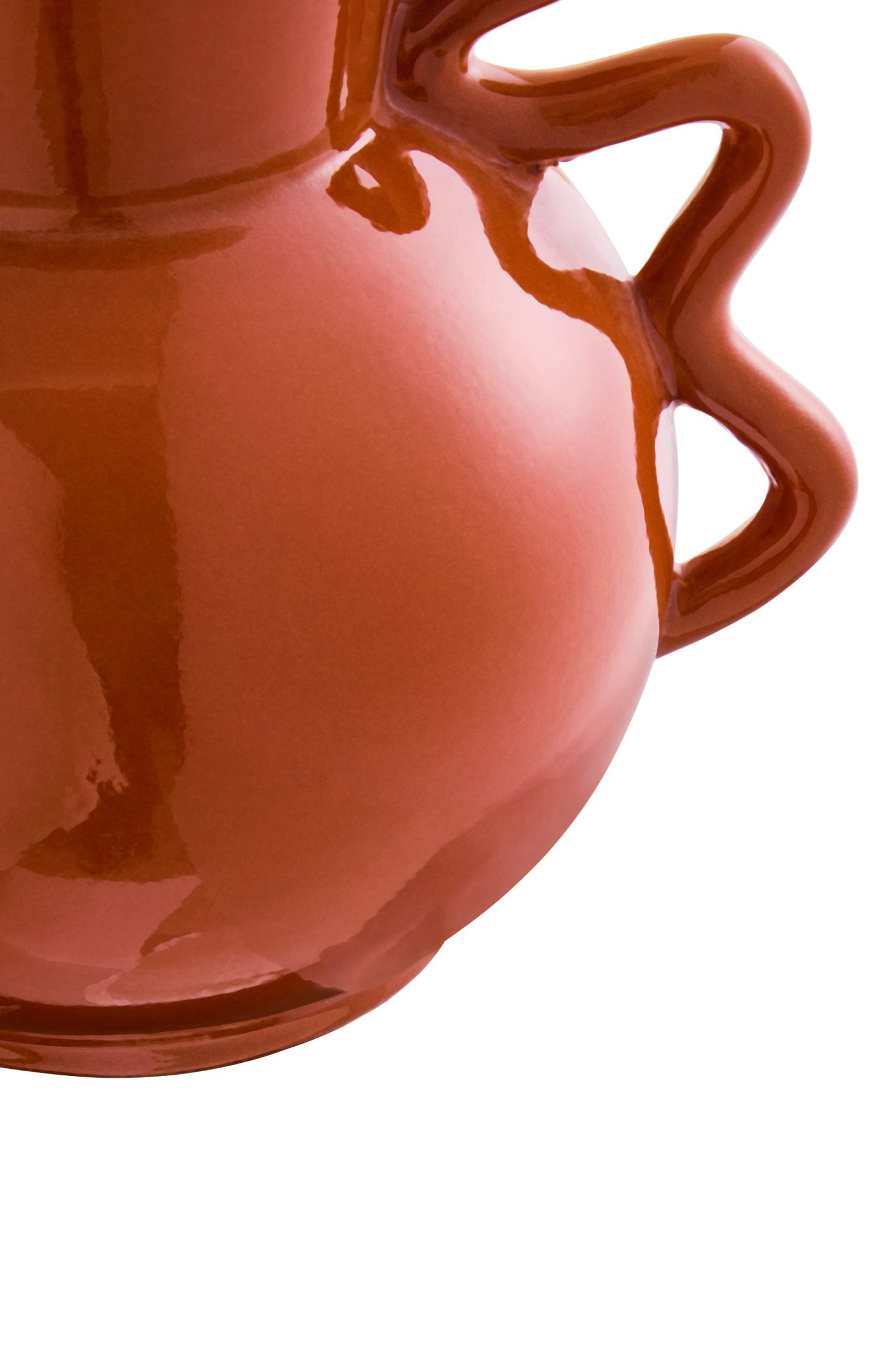 Petal Small Burnt Orange Stoneware Abstract Handle Vase