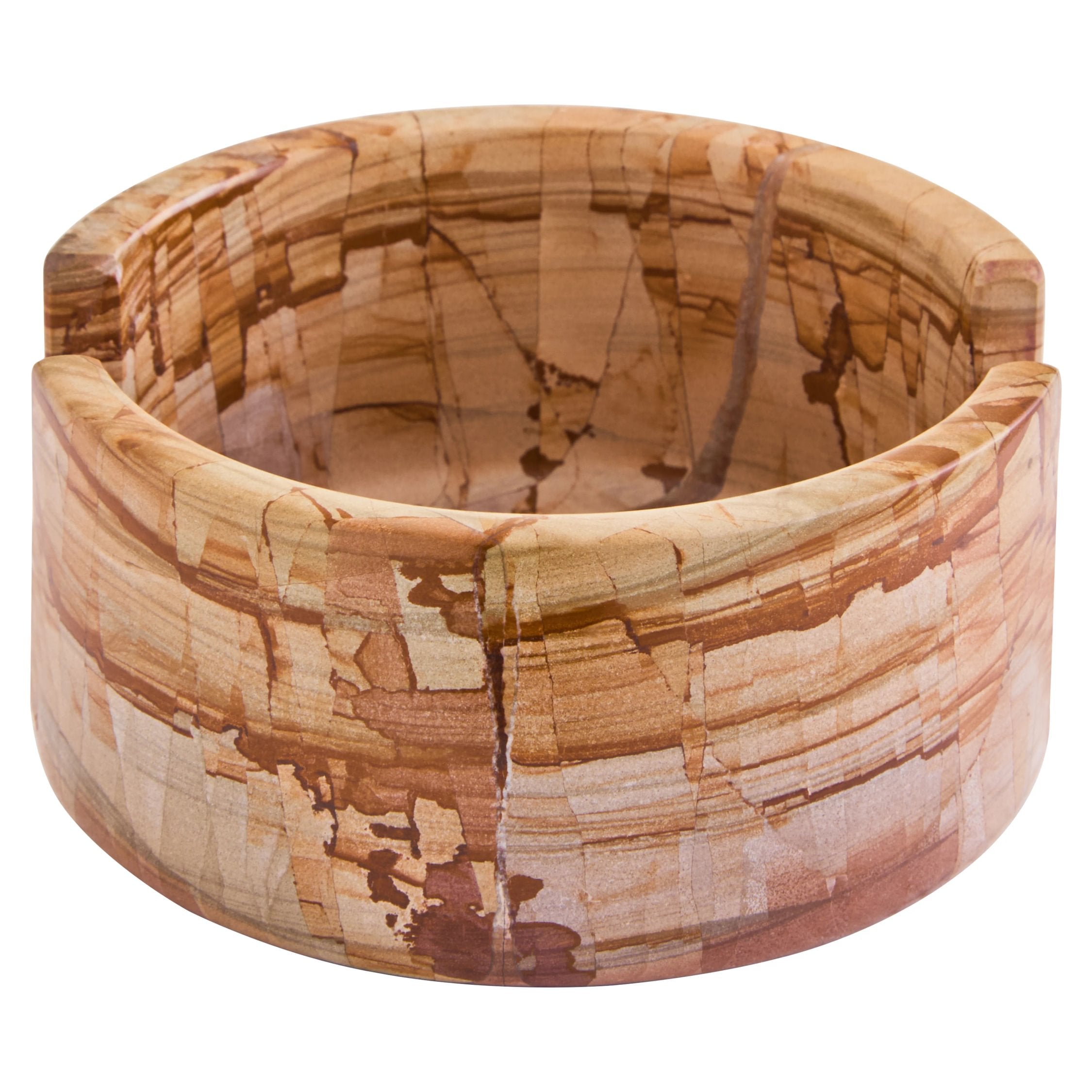 Set of 5 Wren Marble Round Coasters with Holder