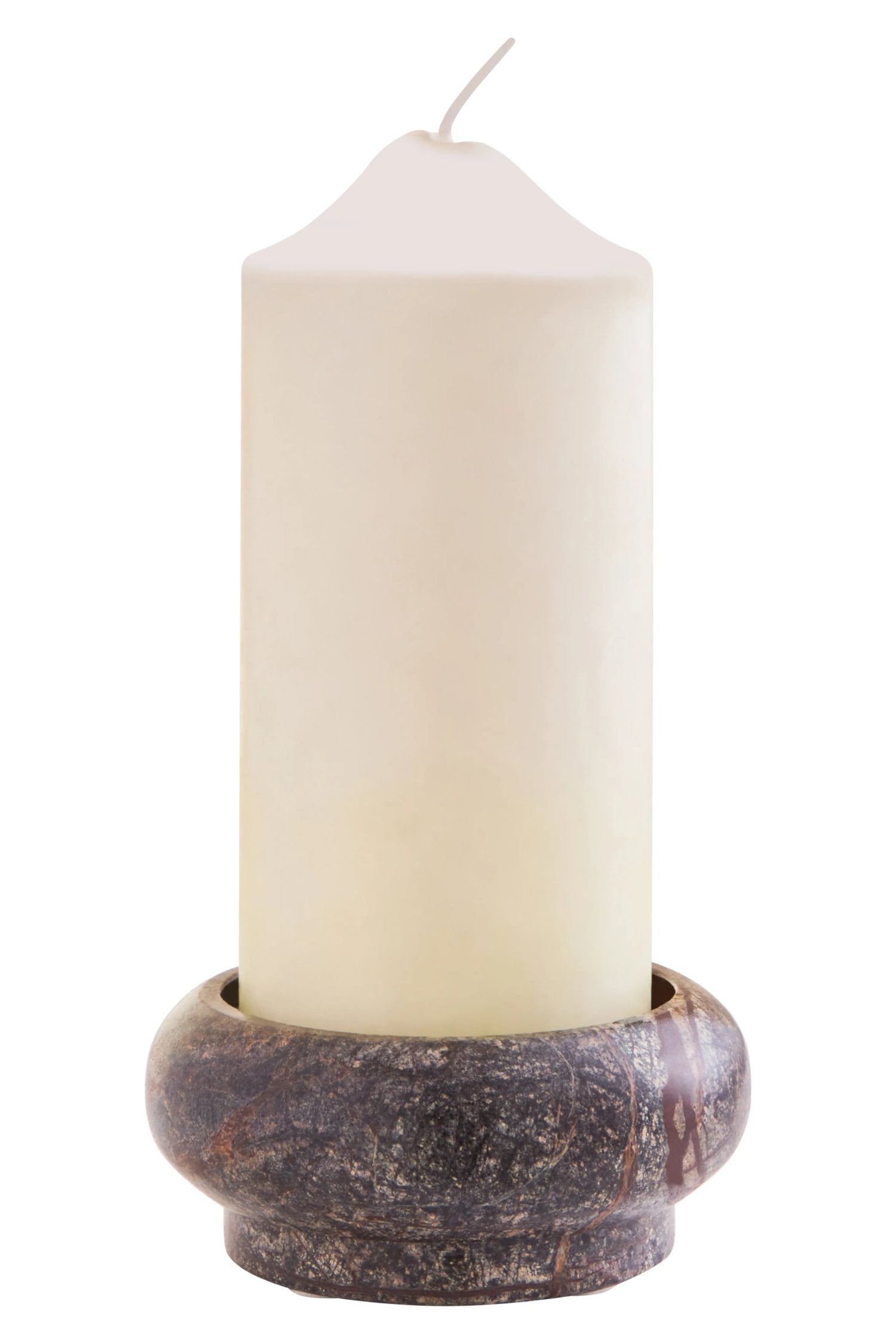Sylvan Forest Green Marble Pillar Candle Holder