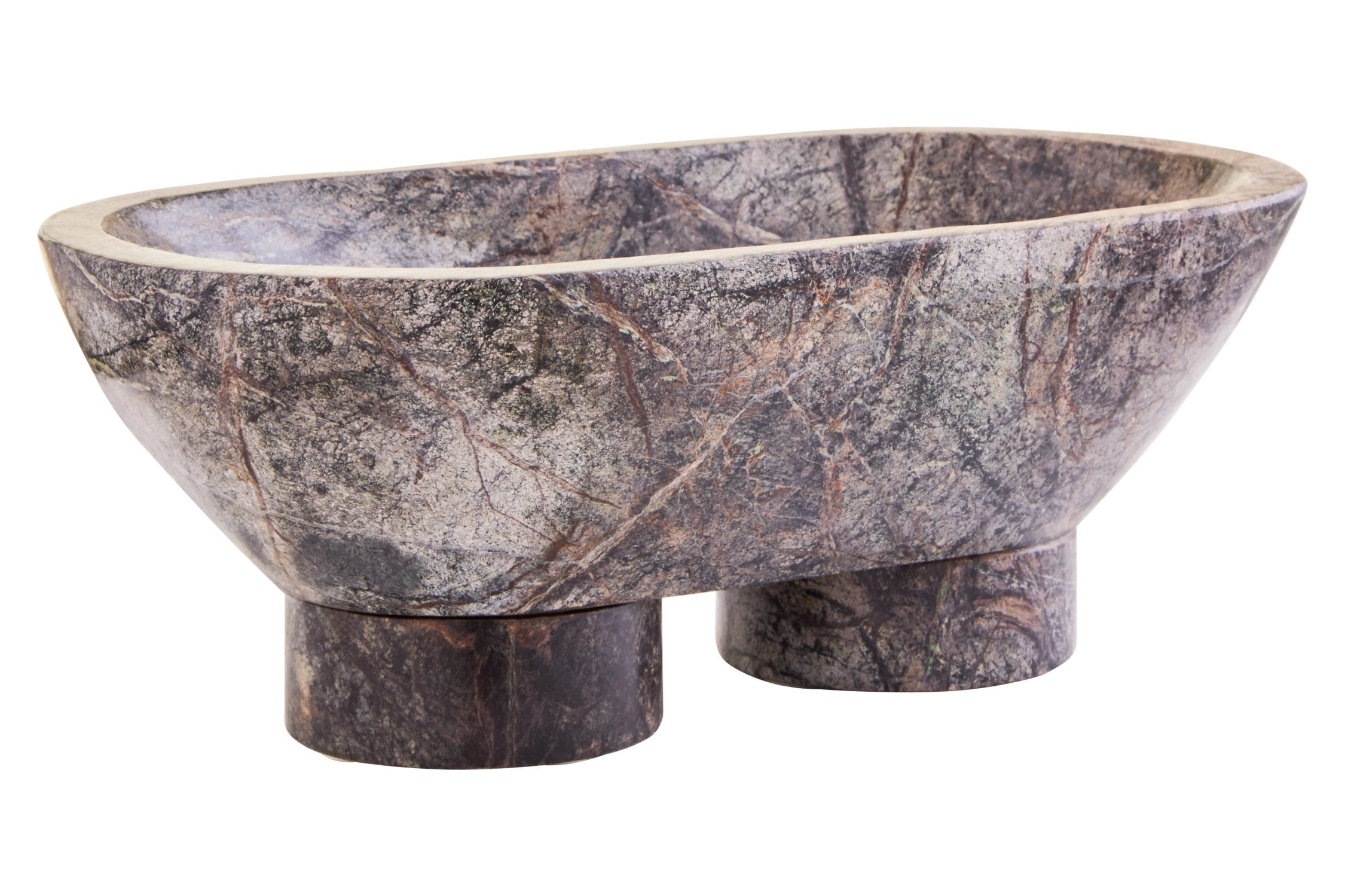 Sylvan Forest Green Marble Pedestal Bowl