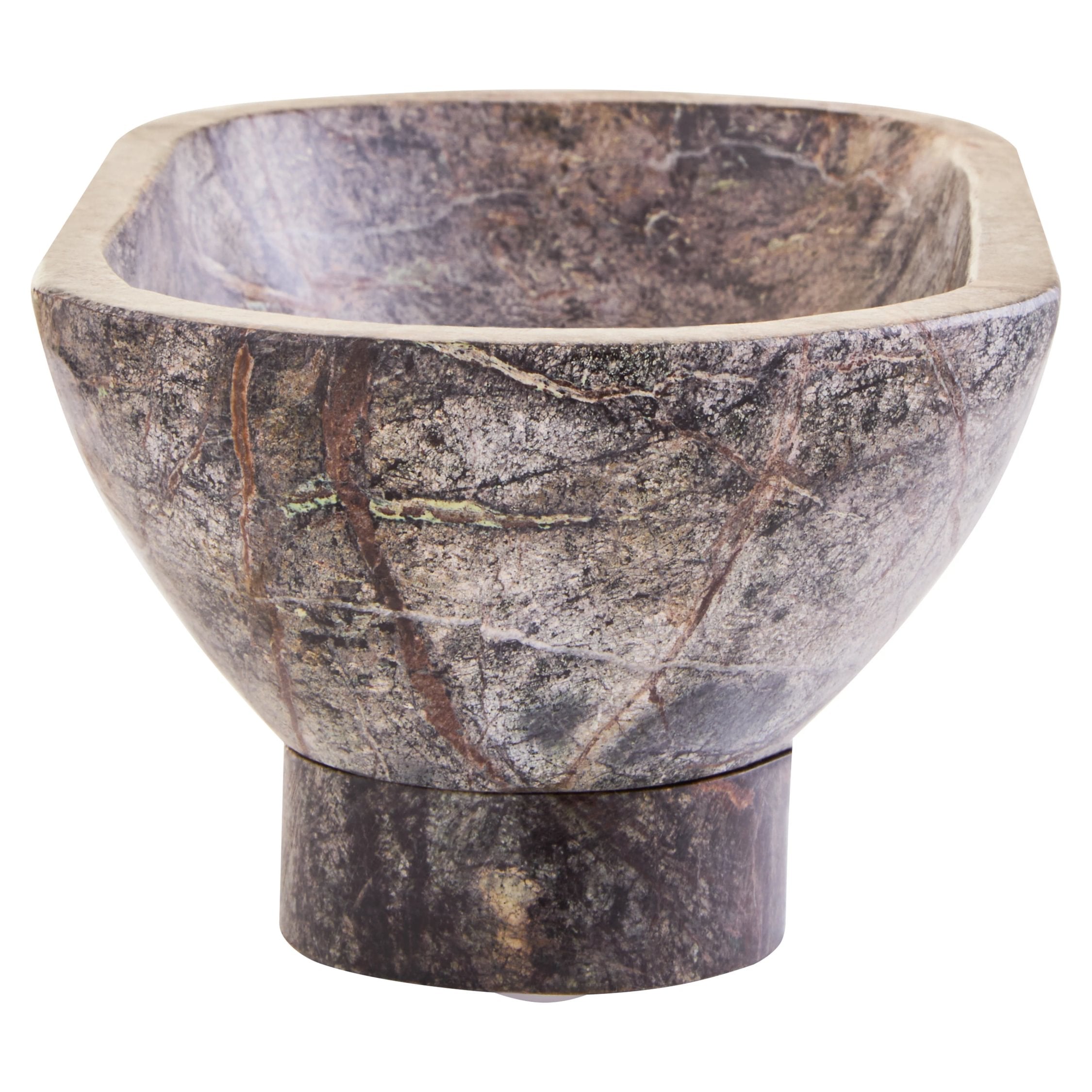 Sylvan Forest Green Marble Pedestal Bowl