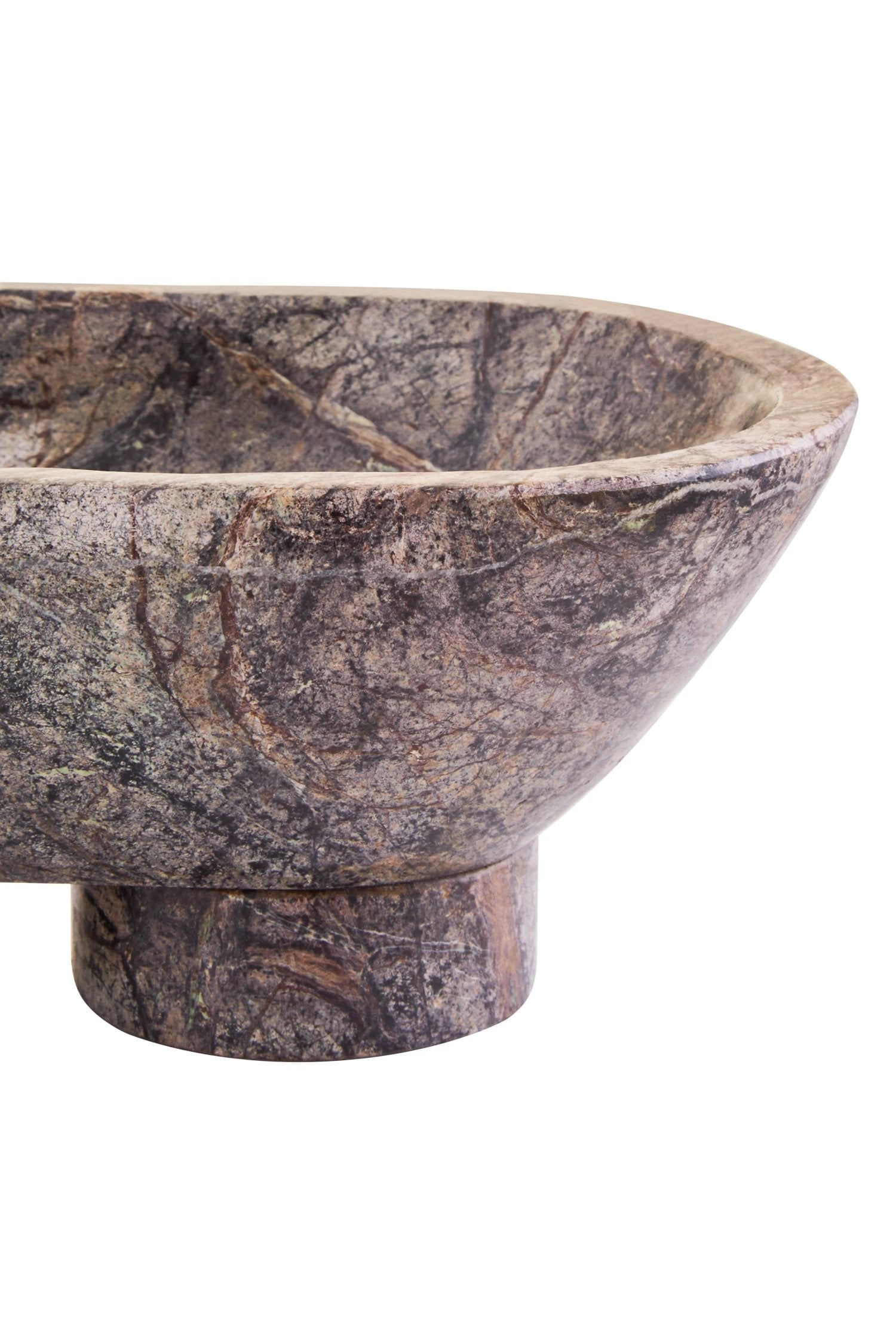 Sylvan Forest Green Marble Pedestal Bowl
