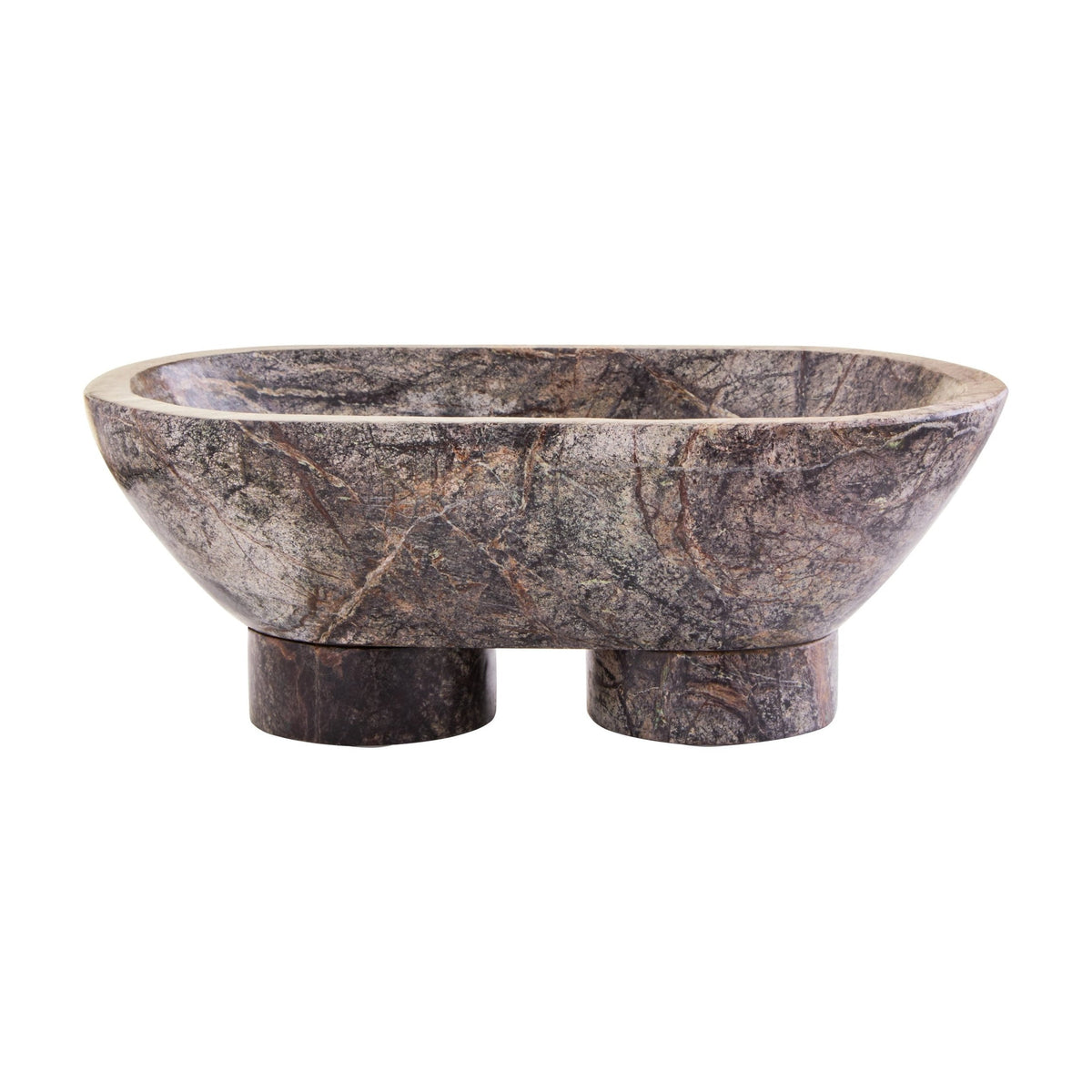 Sylvan Forest Green Marble Pedestal Bowl