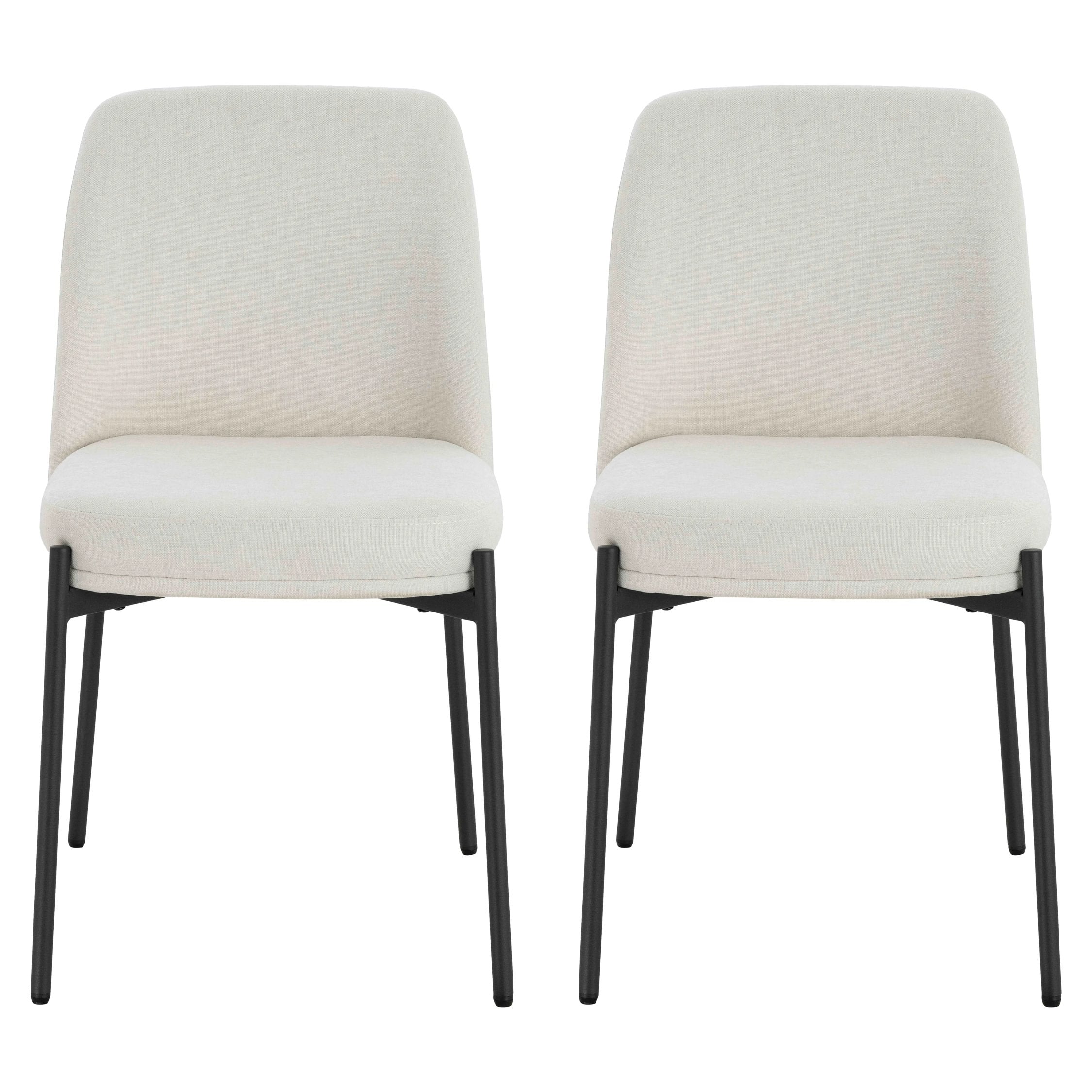 Set of 2 Henley Light Beige Chenille Dining Chairs