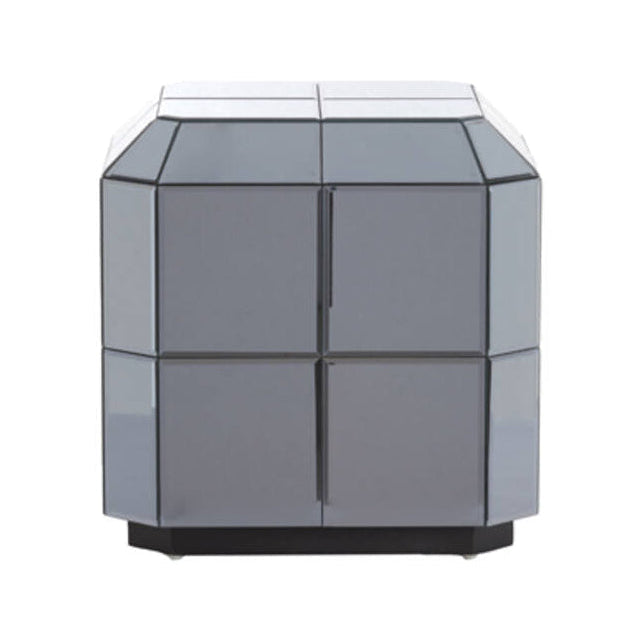 Luciano Smoked Glass Plinth Side Table 40cm