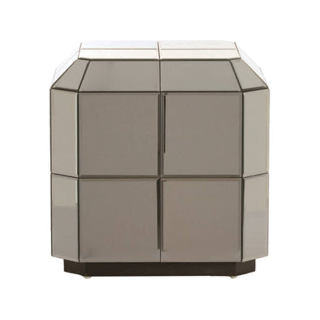 Luciano Brown Glass Plinth Side Table 40cm
