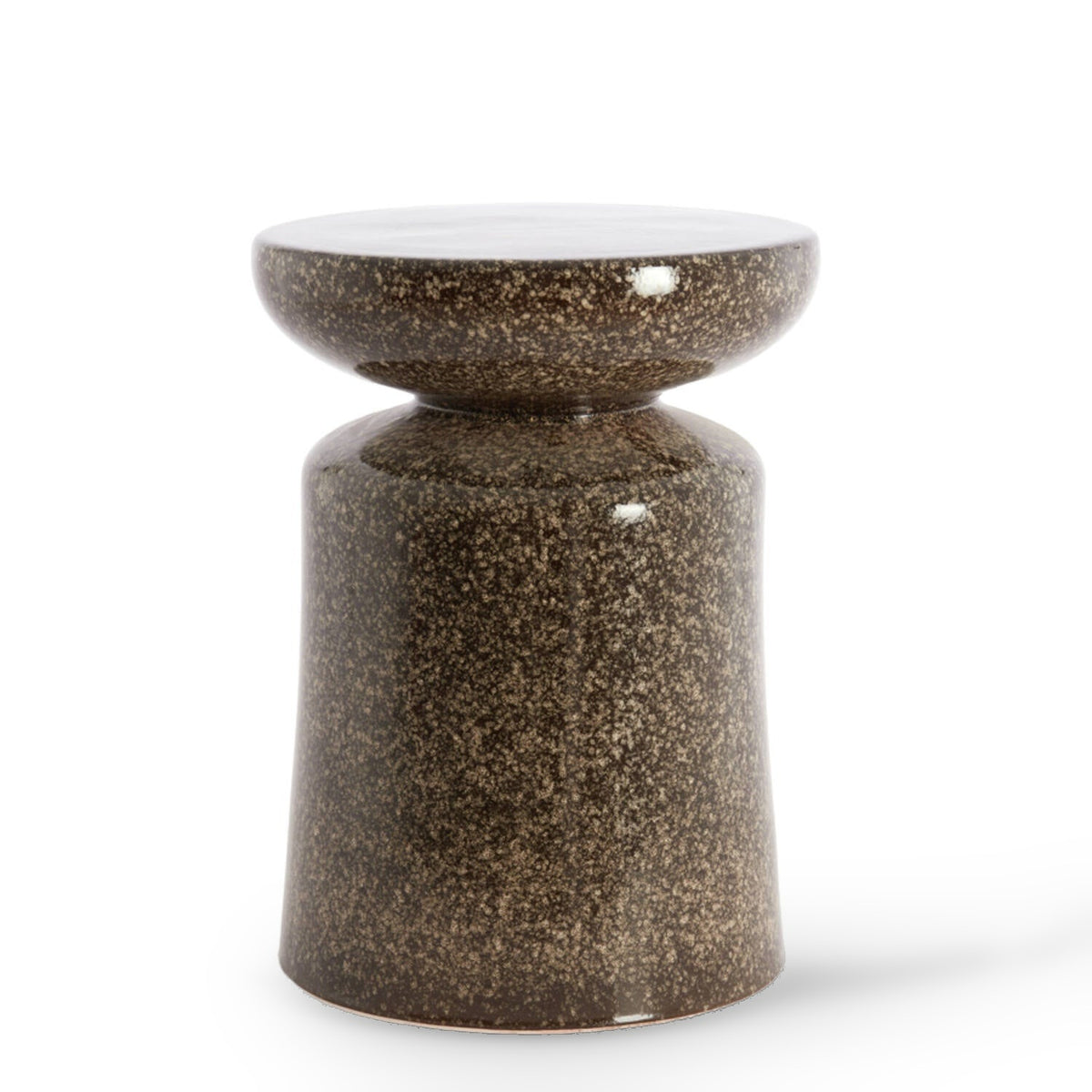 Kotor Dark Brown Ceramic Round Side Table