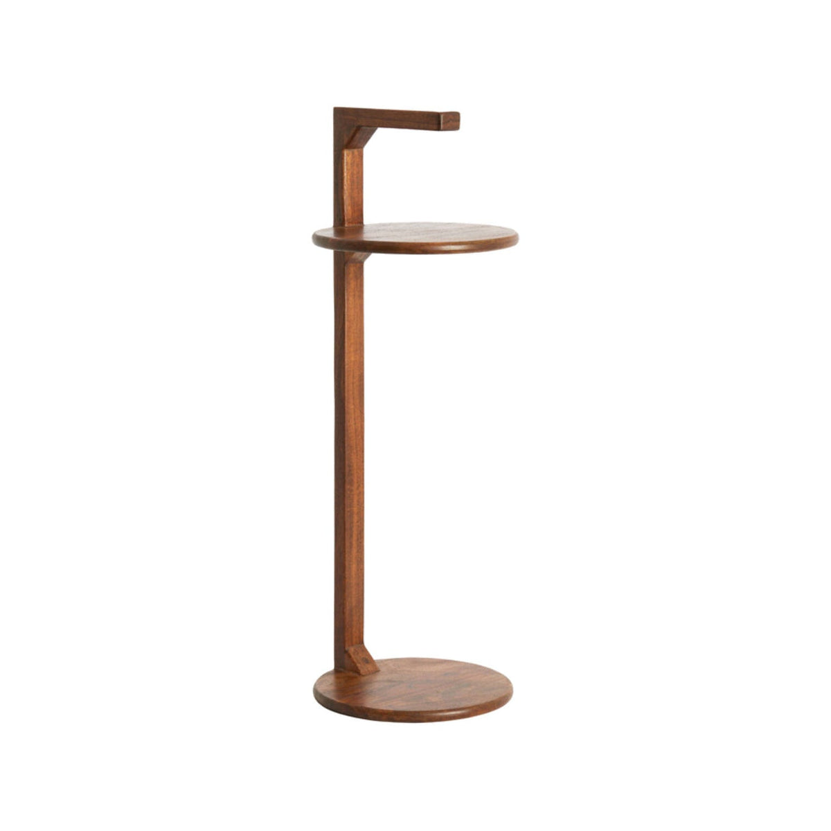 Delmino Brown Acacia Wood Round Side Table