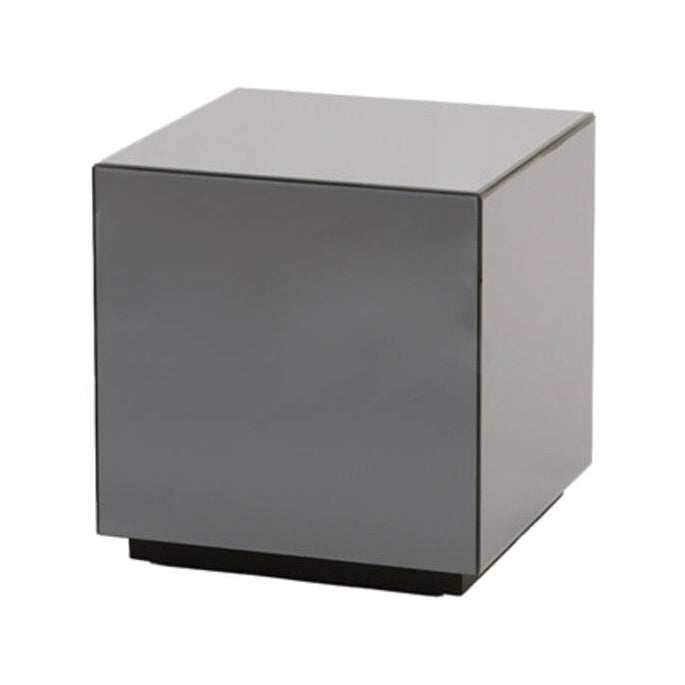 Daxton Smoked Glass Plinth Side Table 40cm