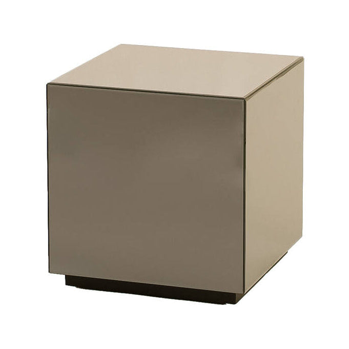 Daxton Brown Glass Plinth Side Table 40cm
