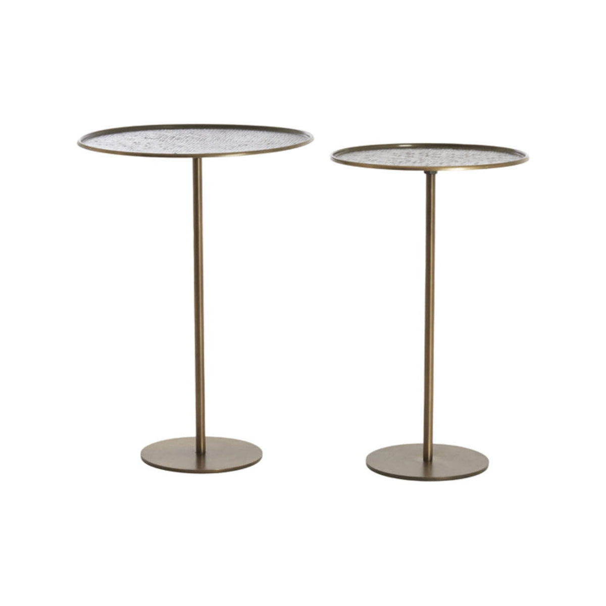 Lia Set of 2 Brown Bronze Metal Round Side Tables