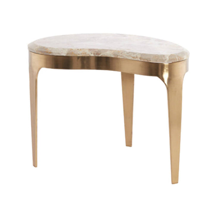 Giulio Taupe Marble & Antique Bronze Coffee Table 51cm