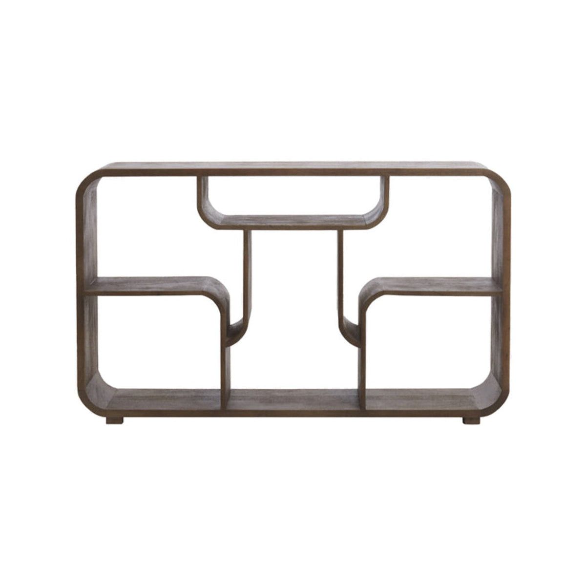 Labare Grey/Dark Brown Wood Open Display Unit 82cm