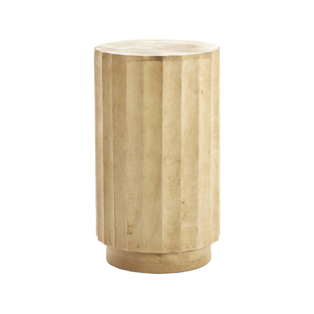 Ellena Matt Natural Wood Plinth Side Table 60cm