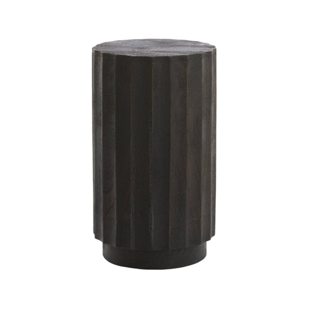 Ellena Matt Dark Russet Wood Plinth Side Table 60cm