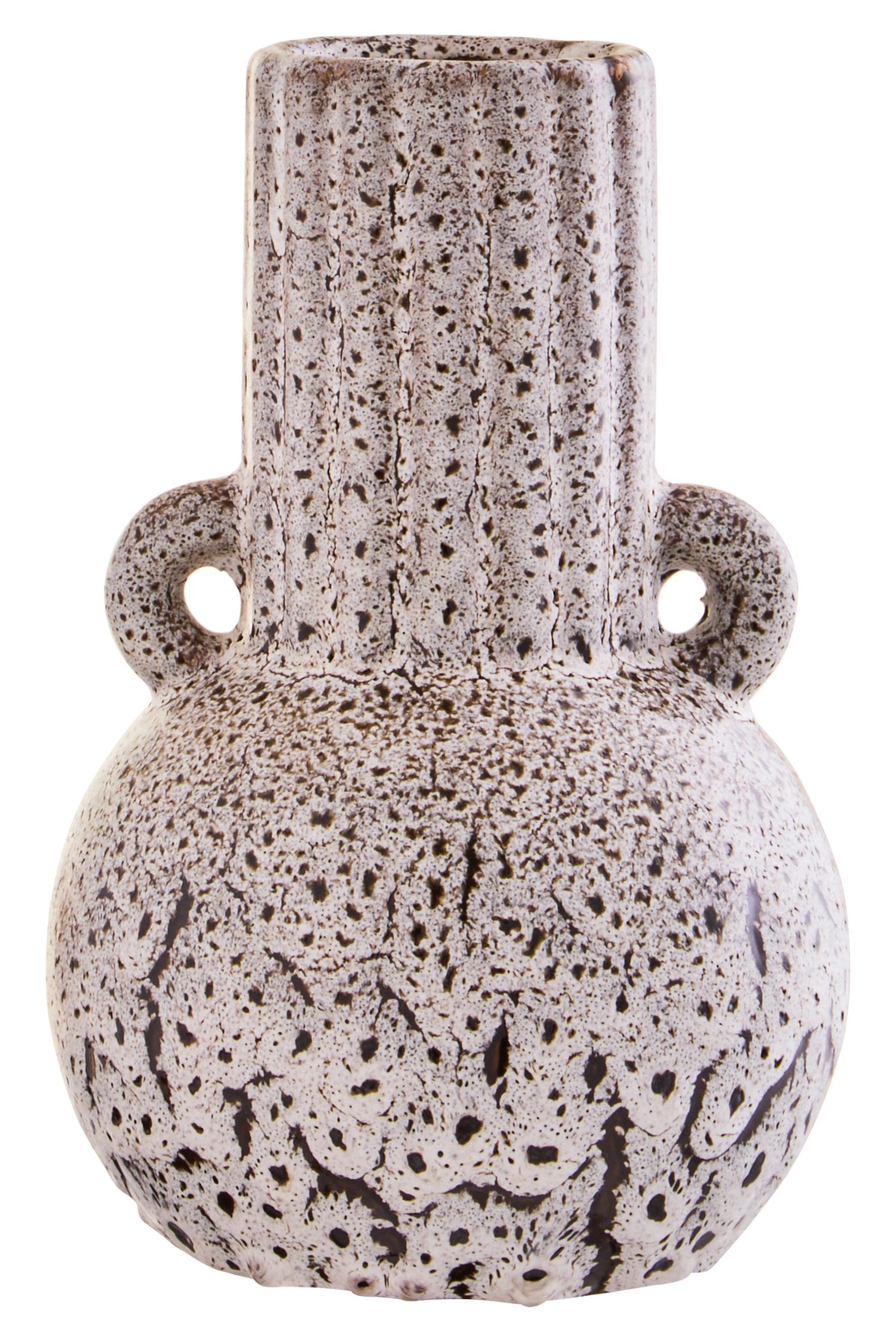Earthen Small Speckled Brown Stoneware Vase