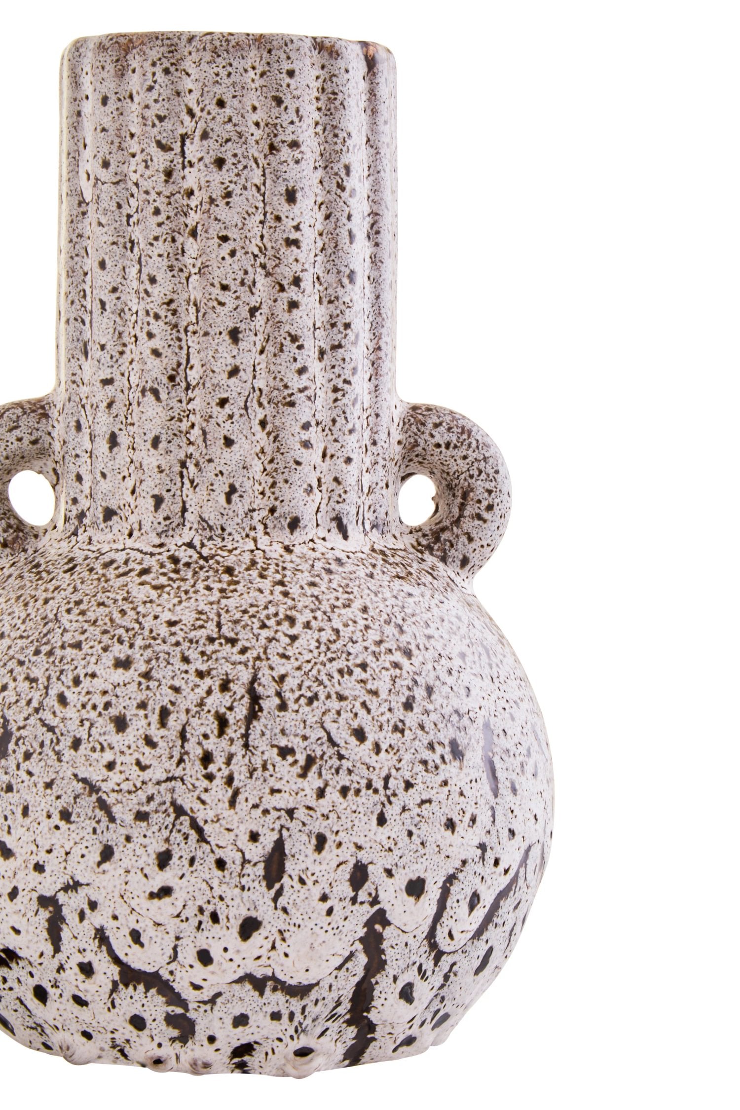 Earthen Small Speckled Brown Stoneware Vase
