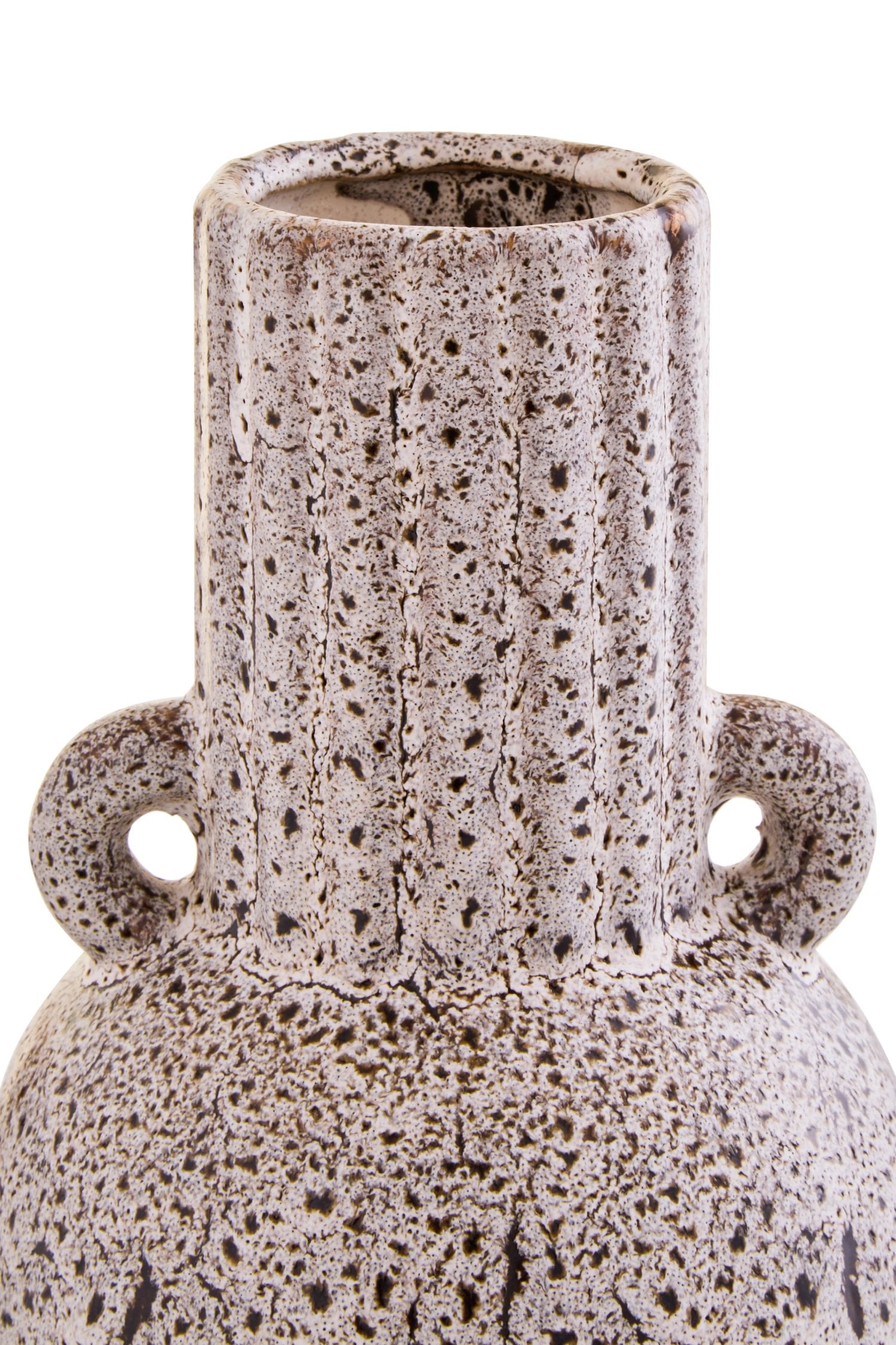 Earthen Small Speckled Brown Stoneware Vase