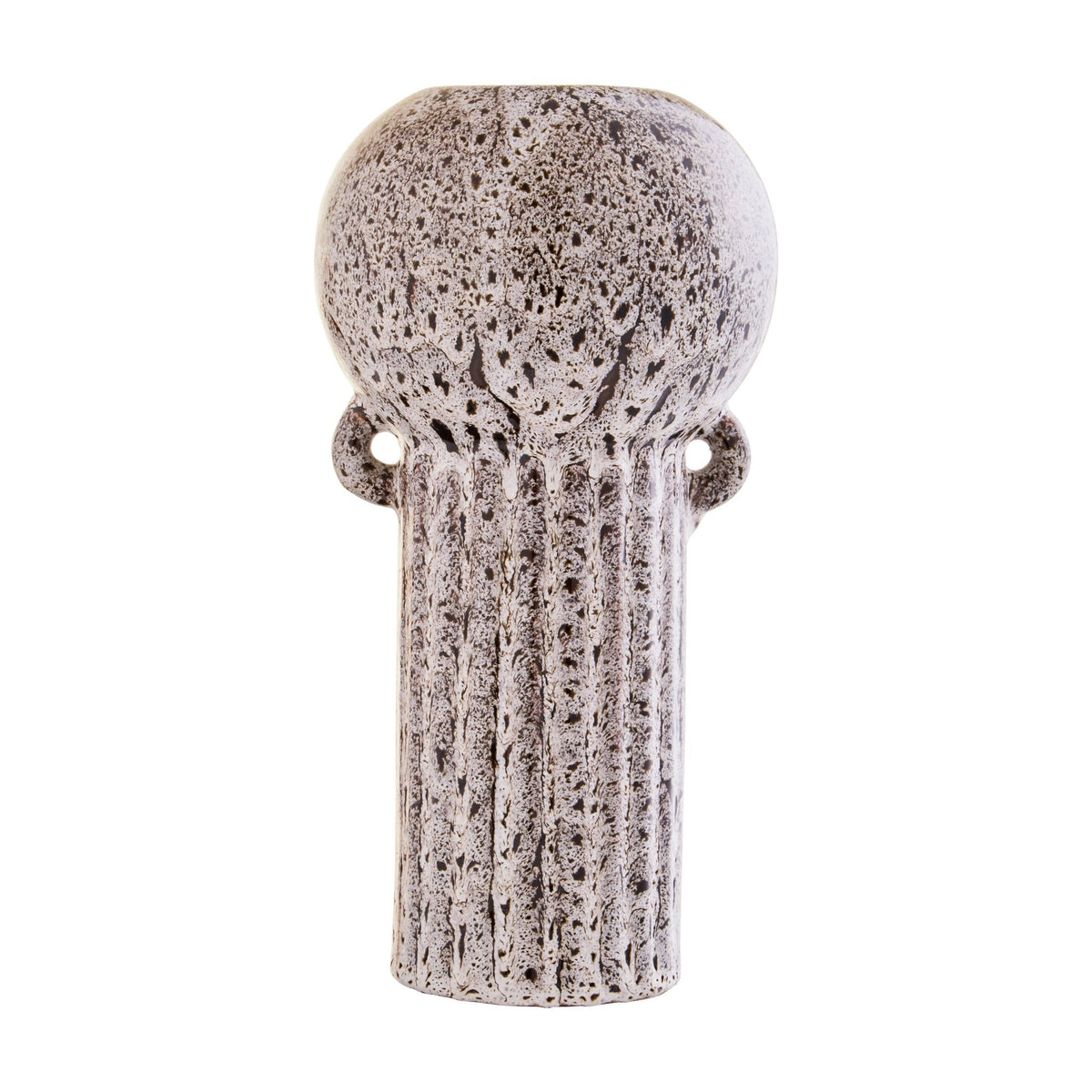 Earthen Large Speckled Brown Stoneware Vase