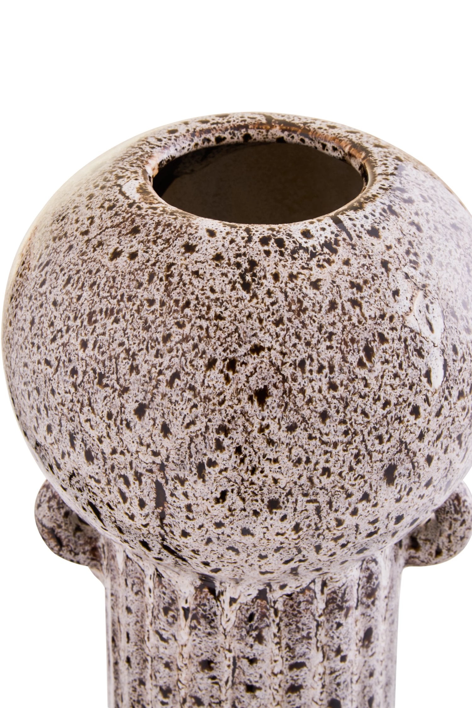 Earthen Large Speckled Brown Stoneware Vase