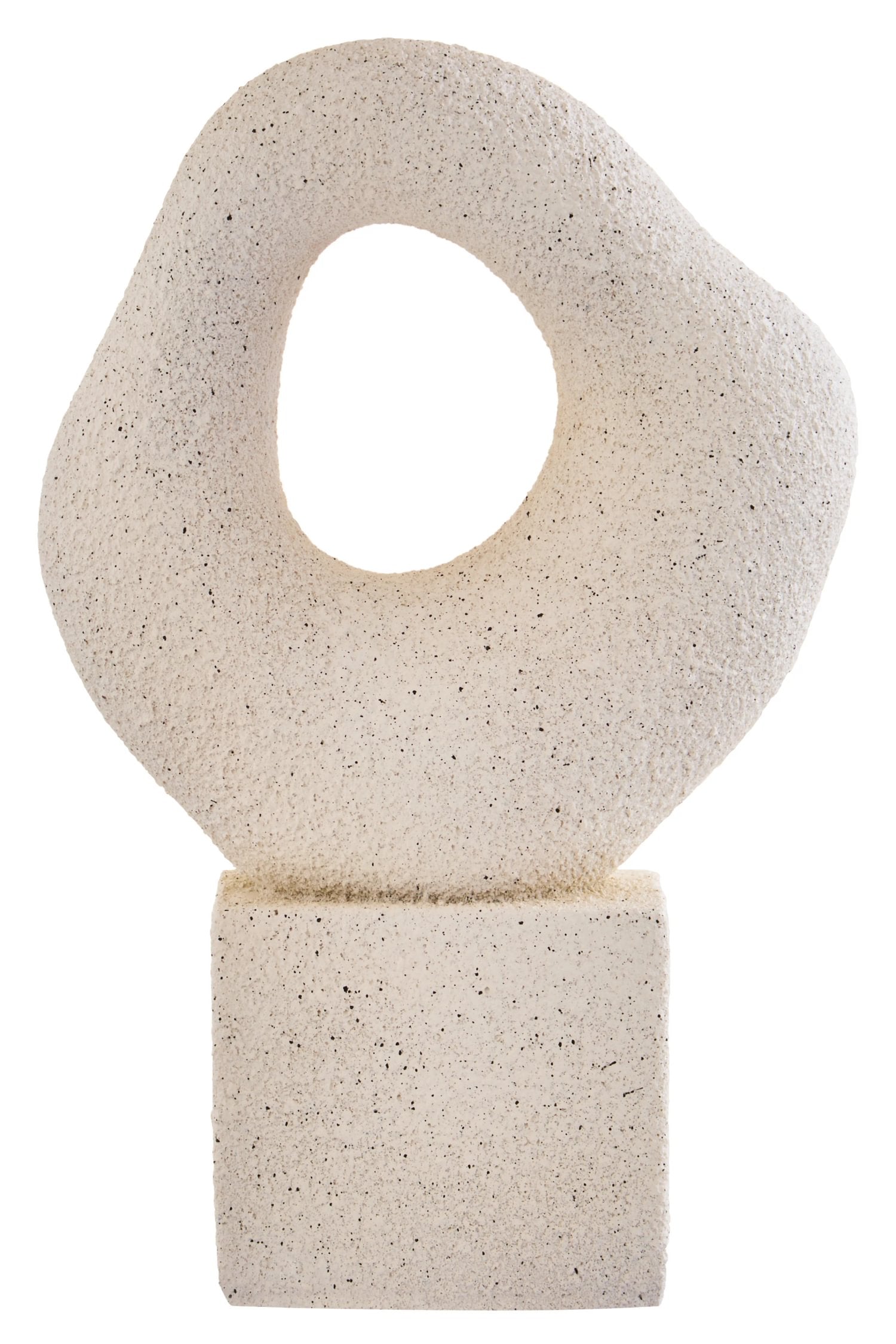 Forma Cream Textured Abstract Loop Pedestal Sculpture