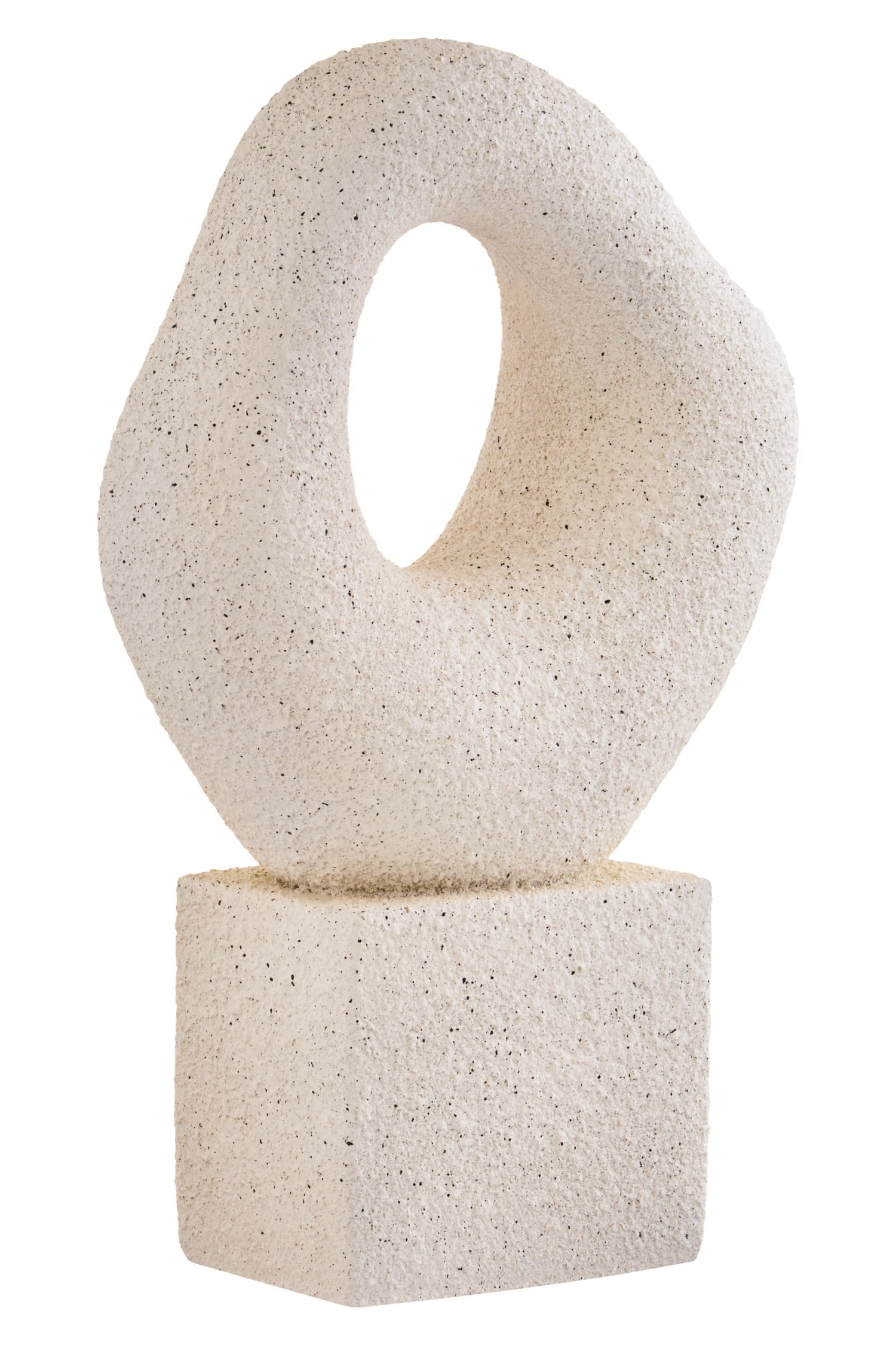 Forma Cream Textured Abstract Loop Pedestal Sculpture