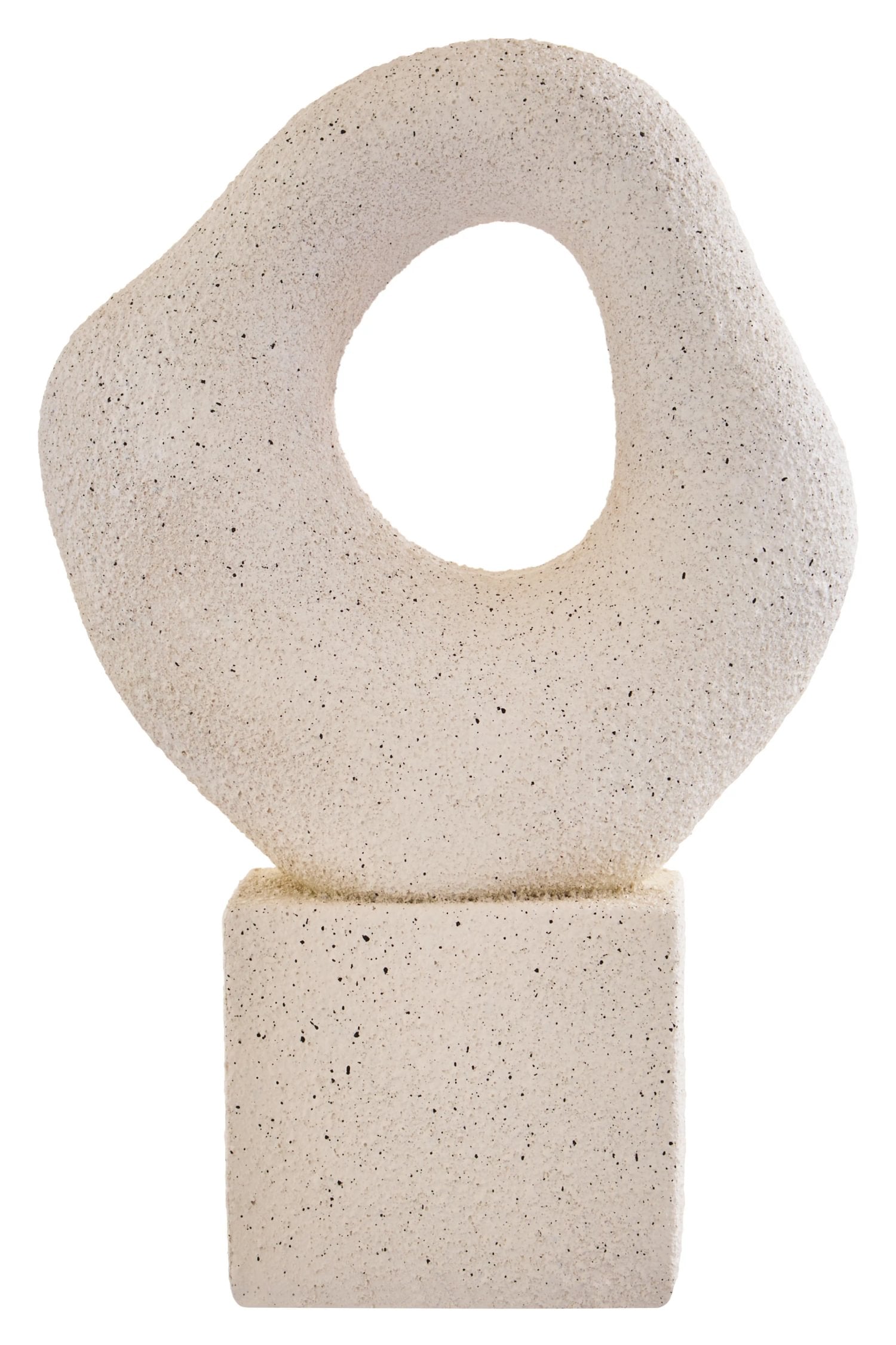 Forma Cream Textured Abstract Loop Pedestal Sculpture