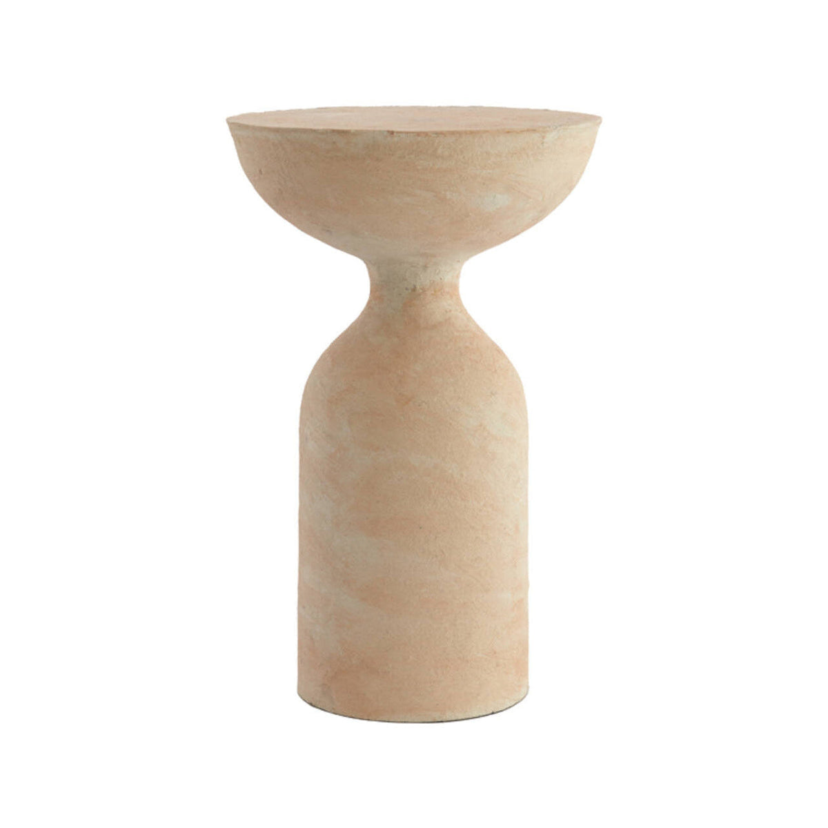 Murla Beige Papier Mâché Round Side Table