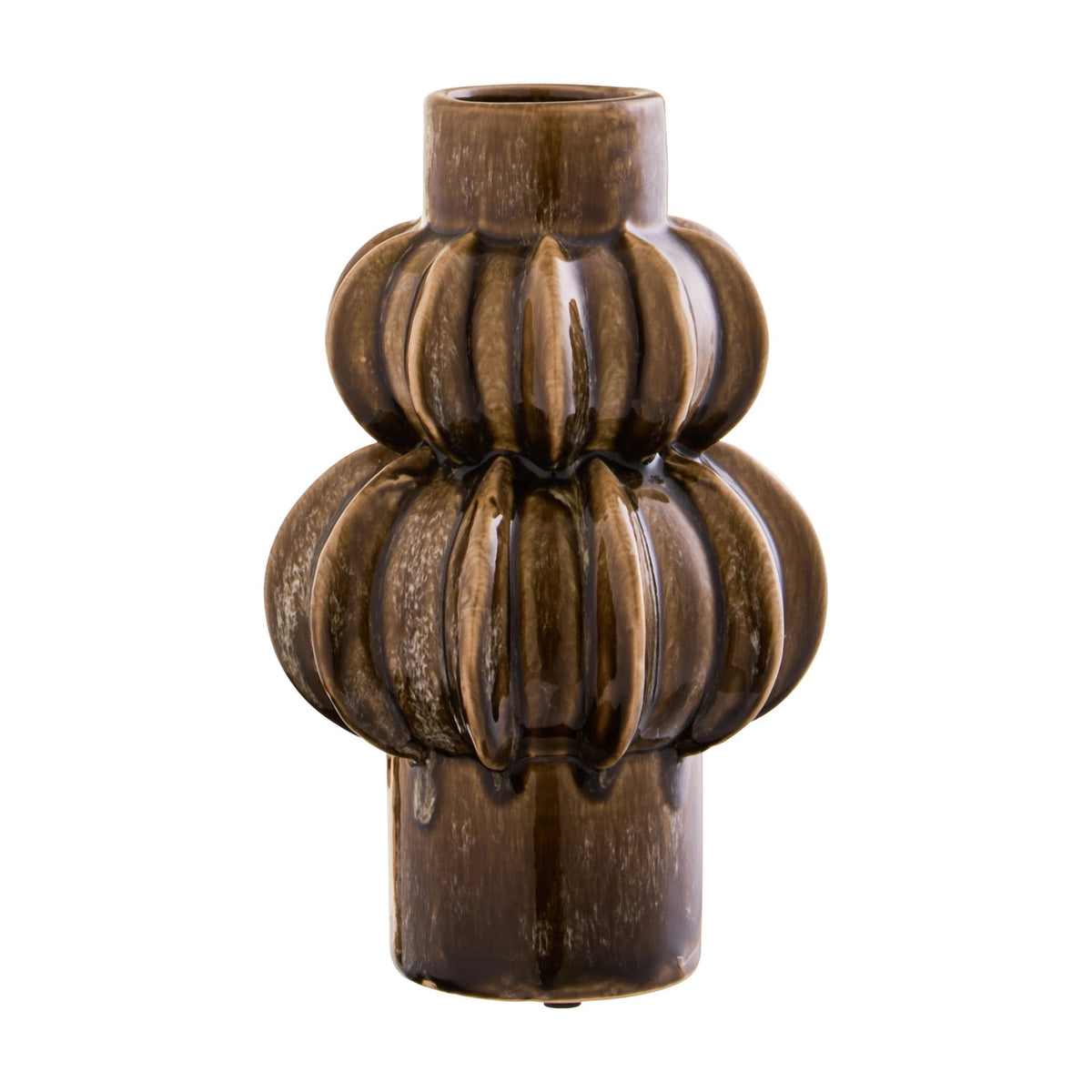 Pebble Brown Stoneware Bubble Vase