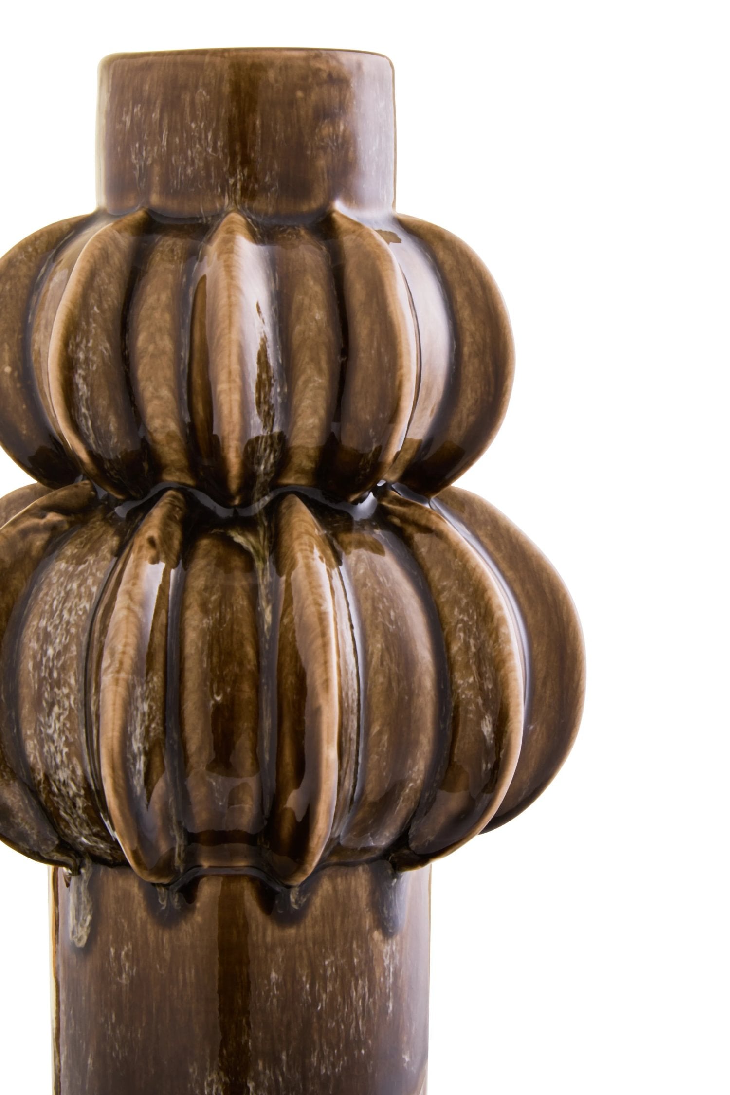 Pebble Brown Stoneware Bubble Vase