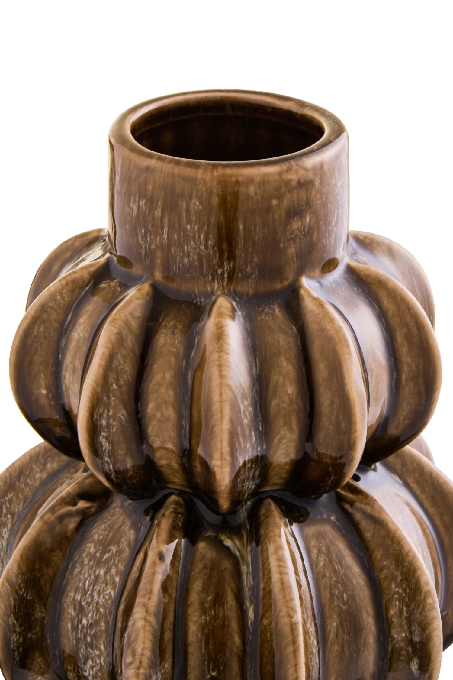 Pebble Brown Stoneware Bubble Vase