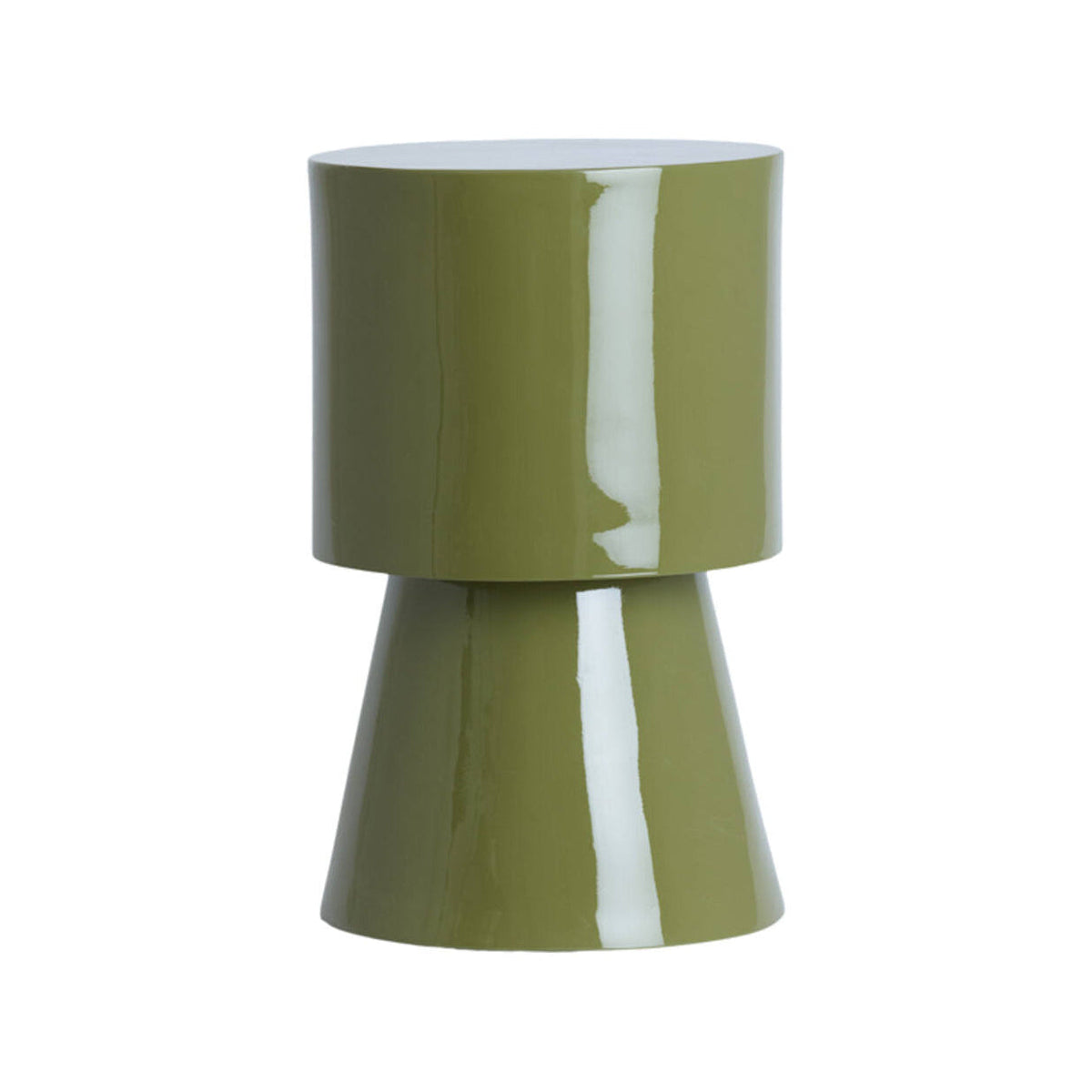 Nysa Gloss Olive Green Round Side Table