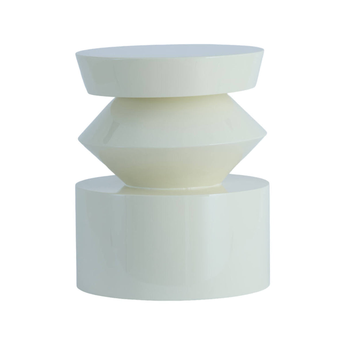 Dhoti Gloss Cream Round Side Table