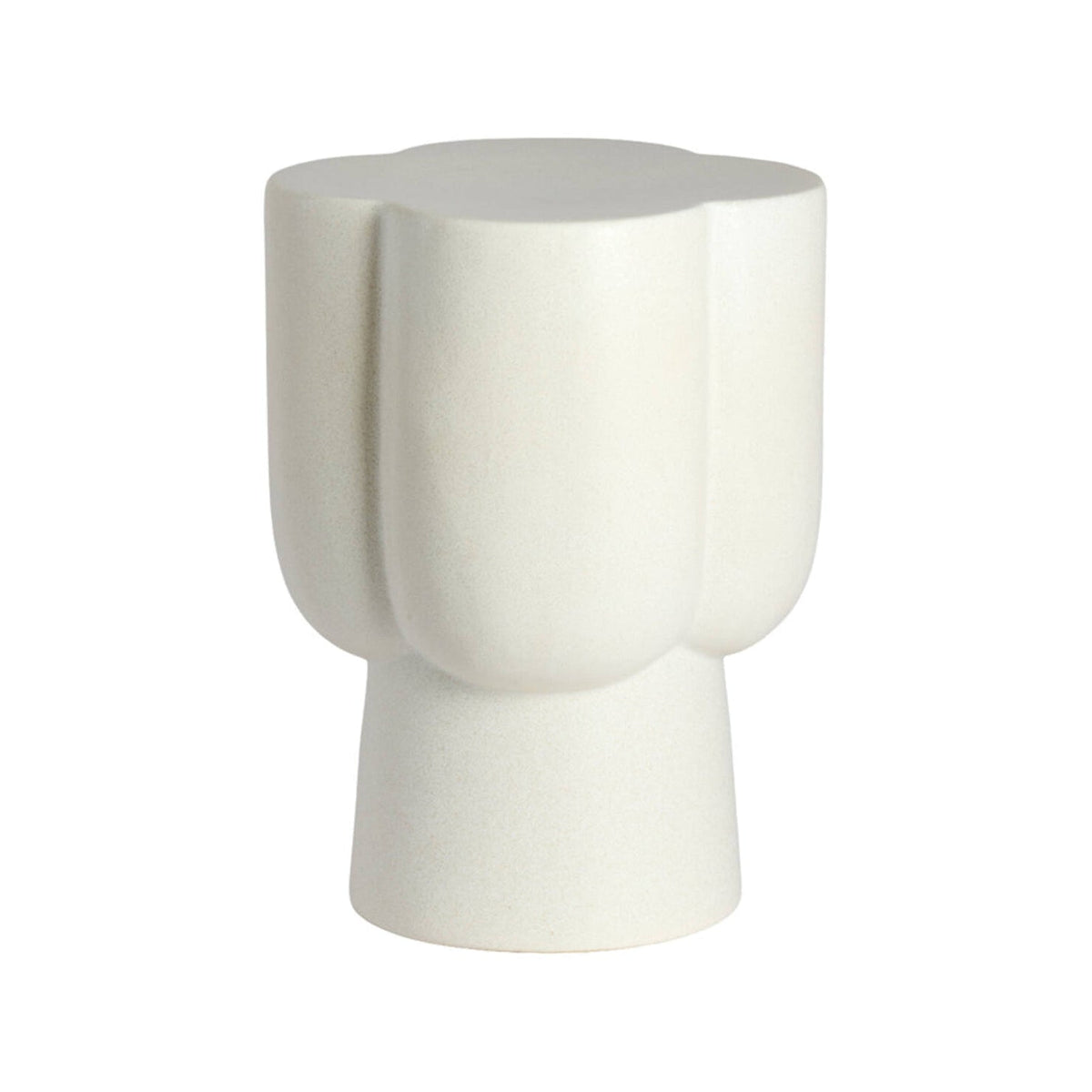 Junto Matt Cream Ceramic Round Side Table