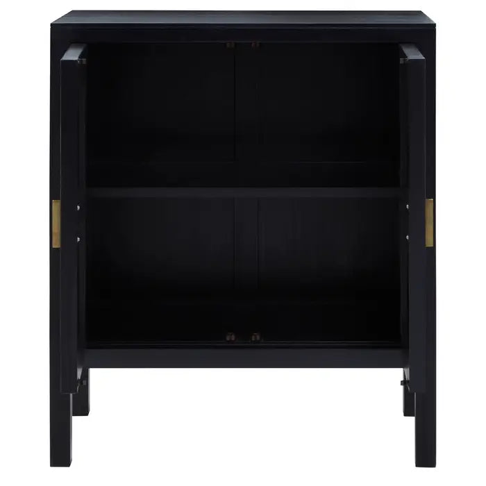 Fargo Black Wood & Natural Rattan Sideboard