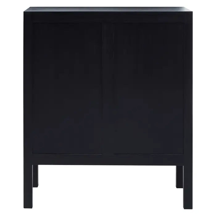 Fargo Black Wood & Natural Rattan Sideboard