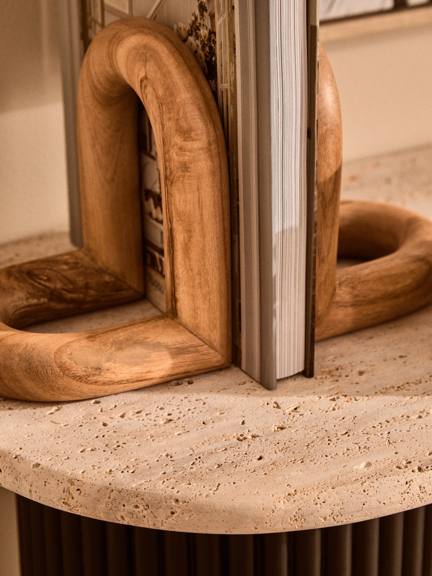 Set of 2 Woodland Natural Oak Wood Bookends