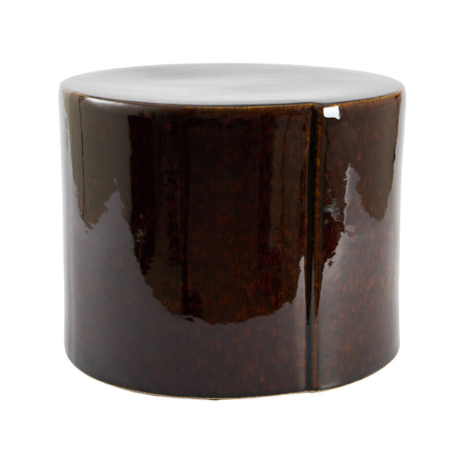 Chulilla Dark Brown Ceramic Round Side Table 34cm