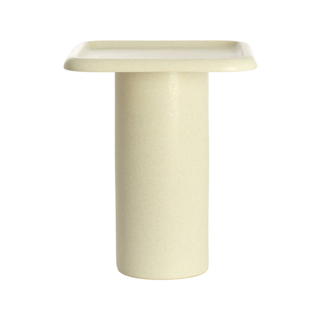 Luarca Matt Cream Ceramic Round Side Table 48cm