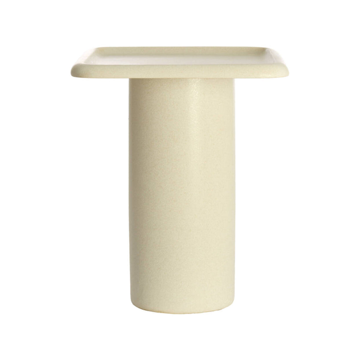 Luarca Matt Cream Ceramic Round Side Table 54cm